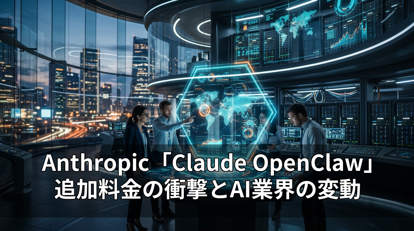 Anthropic「Claude OpenClaw」追加料金の衝撃とAI業界の変動