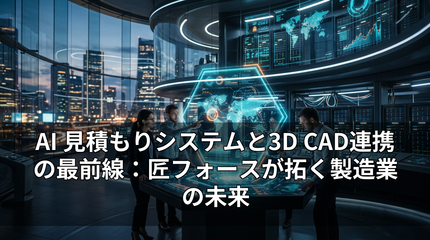 AI 見積もりシステムと3D CAD連携の最前線：匠フォースが拓く製造業の未来
