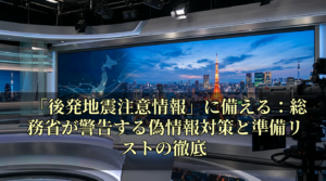 「後発地震注意情報」に備える：総務省が警告する偽情報対策と準備リストの徹底