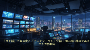 『ダン活』アニメ化と『チェンソーマン』完結：2026年3月のアニメ・マンガ界動向