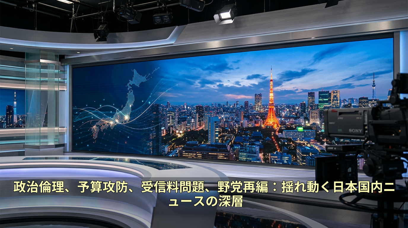 政治倫理、予算攻防、受信料問題、野党再編：揺れ動く日本国内ニュースの深層