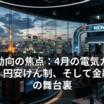 経済動向の焦点：4月の電気ガス値上げ、円安けん制、そして金融再編の舞台裏