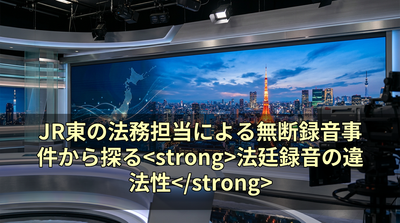 JR東の法務担当による無断録音事件から探る法廷録音の違法性