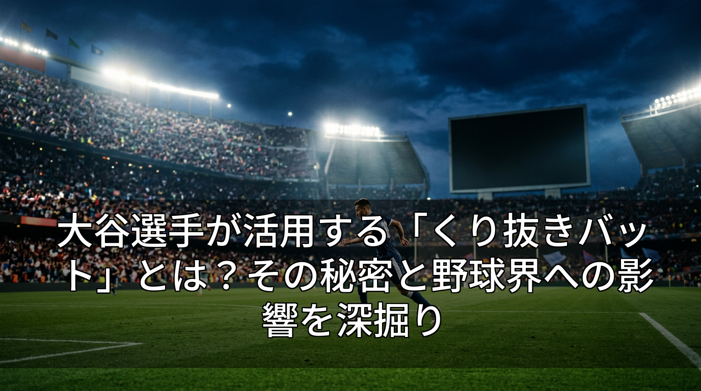 大谷選手が活用する「くり抜きバット」とは?その秘密と野球界への影響を深掘り