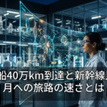宇宙船40万km到達と新幹線比較：月への旅路の速さとは