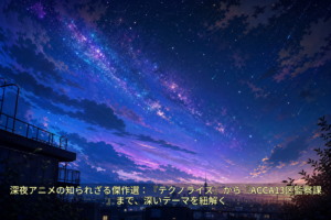 深夜アニメの知られざる傑作選：『テクノライズ』から『ACCA13区監察課』まで、深いテーマを紐解く