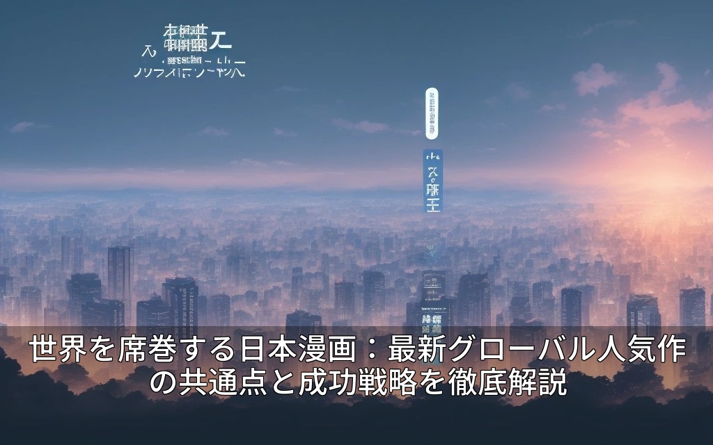 世界を席巻する日本漫画：最新グローバル人気作の共通点と成功戦略を徹底解説