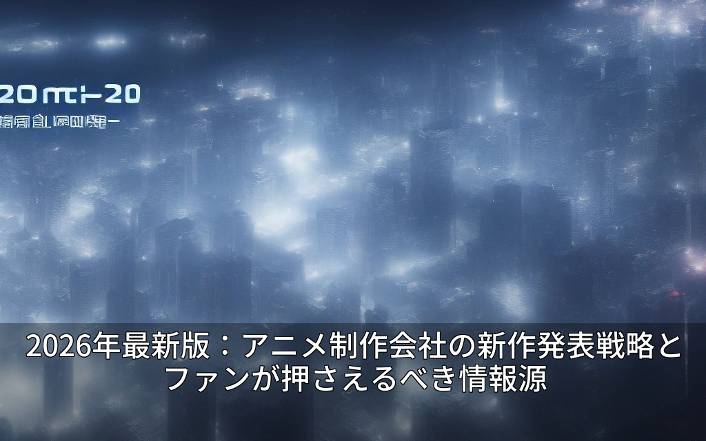 2026年最新版：アニメ制作会社の新作発表戦略とファンが押さえるべき情報源