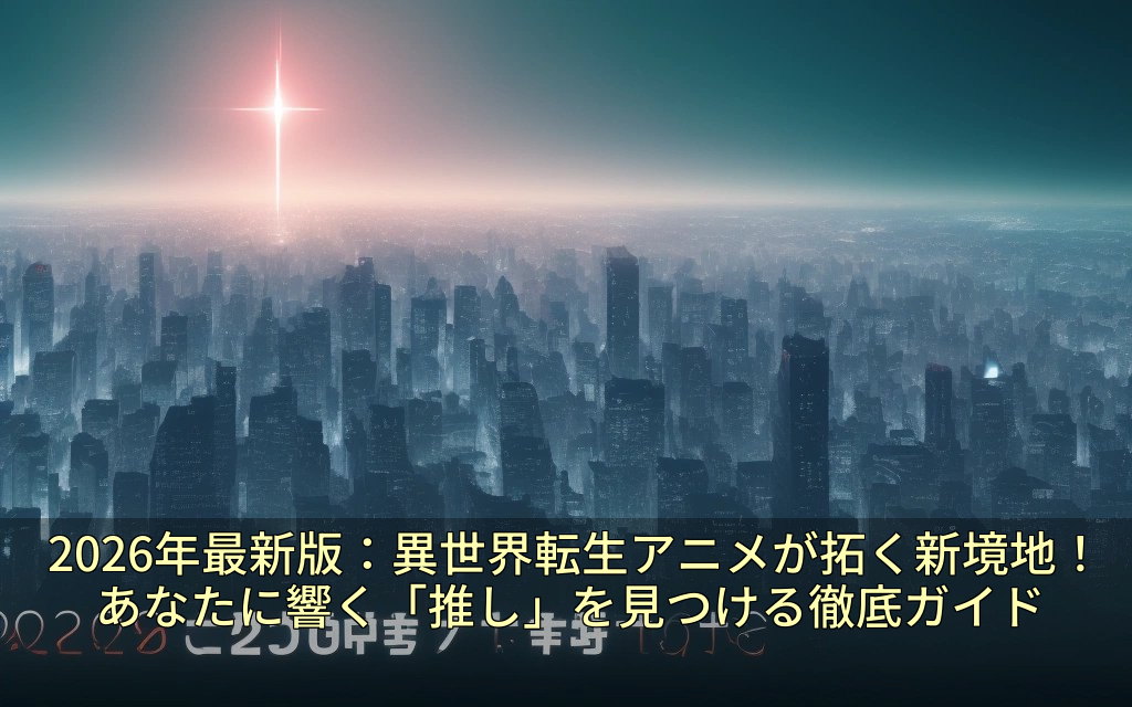 2026年最新版:異世界転生アニメが拓く新境地!あなたに響く「推し」を見つける徹底ガイド